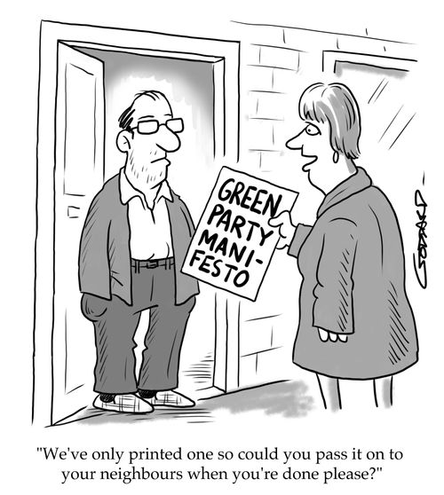 "We've only printed one so please could you pass it on to your neighbours when you're done please?"