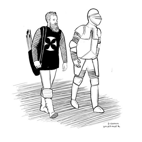 Crusaders wearing shoes