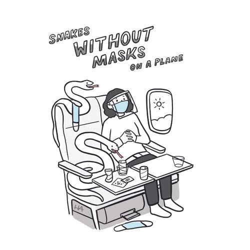 Snakes Without Masks On A Plane