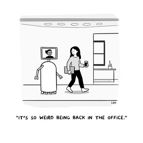 "It's so weird being back in the office."