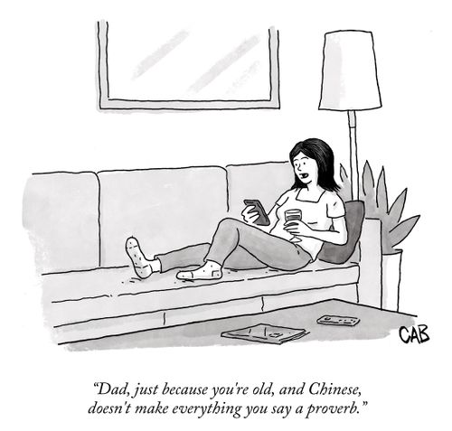 "Dad, just because you're old, and Chinese, doesn't make everything you say a proverb."