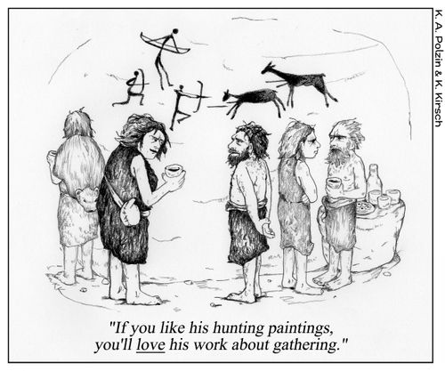 "If you like his hunting paintings, you'll love his work about gathering."