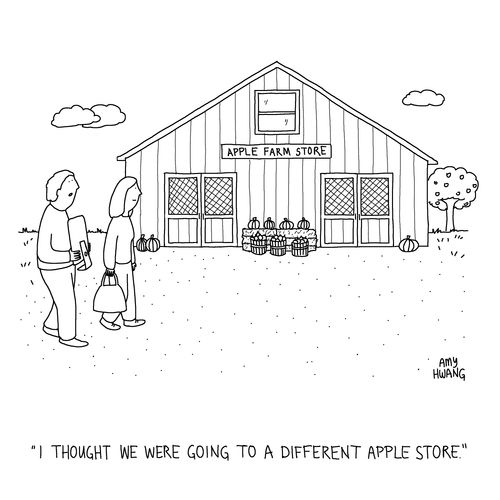 "I thought we were going to a different apple store."
