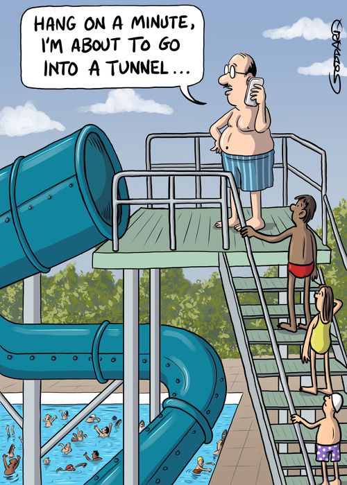 "Hang on a minute, I'm about to go into a tunnel ..."