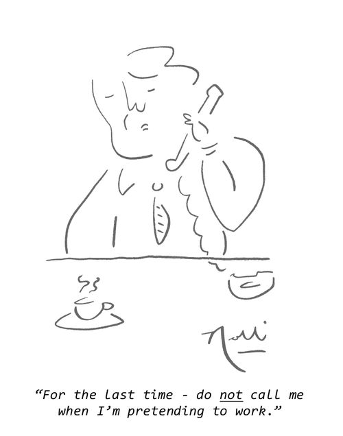 "For the last time - do not call me when I'm pretending to work."