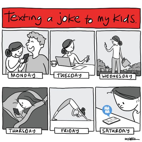 Texting a Joke to my Kids