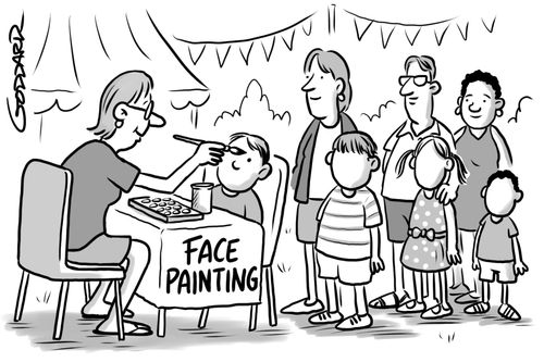 Face painting - children have no faces