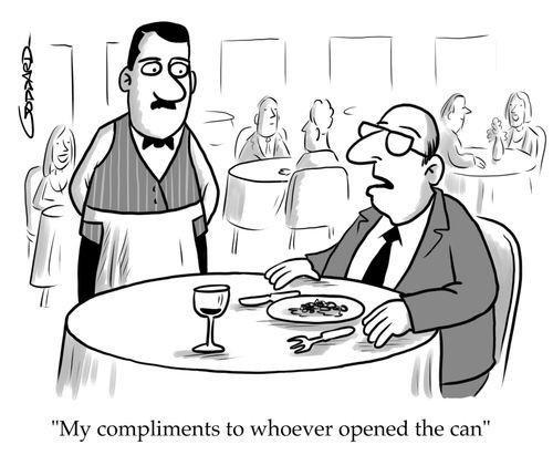"My compliments to whoever opened the can."