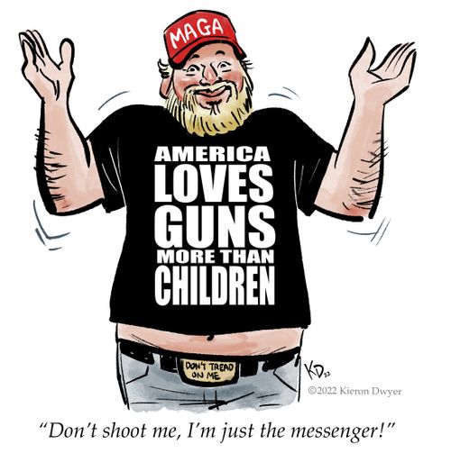 "Don't shoot me, I'm just the messenger!" 