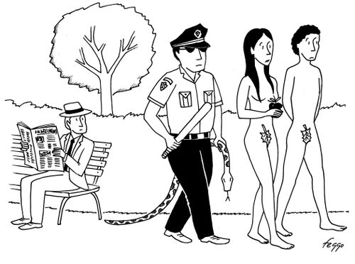 Adam and Eve Arrested