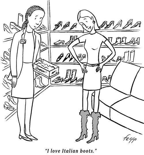 "I love Italian boots."