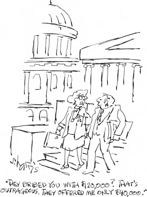 "They bribed you with $120,000? That's outrageous. They offered me only $40,000."