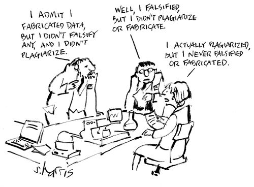 "I admit I fabricated data, but I didn't falsify any, and I didn't plagiarize."