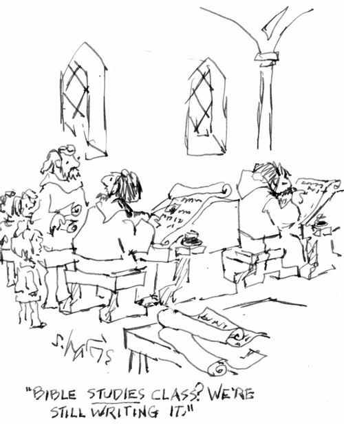 "Bible studies class? We're still writing it."