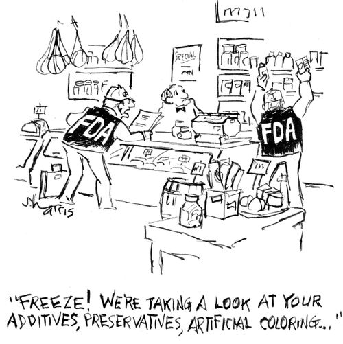 "Freeze! We're taking a look at your additives, preservatives, artificial coloring..."