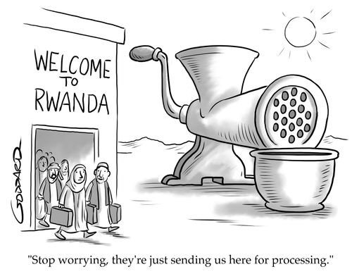 "Stop worrying, they're just sending us here for processing."