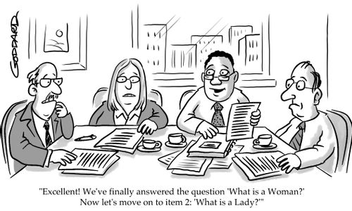 "Excellent! We've finally answered the question 'What is a woman?' Now let's move on to item 2: 'What is a Lady?'"