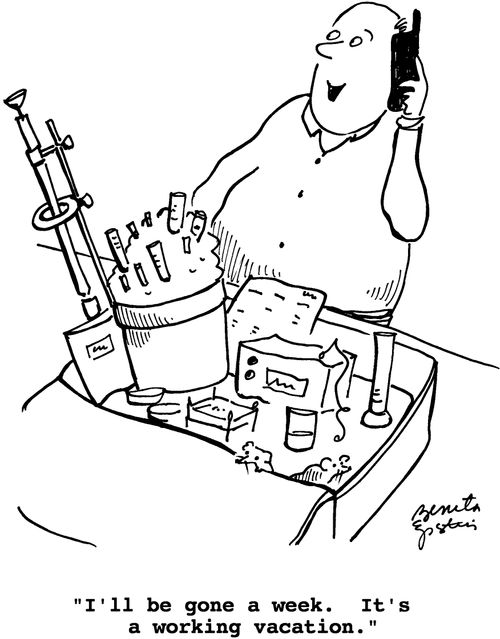 "I'll be gone a week. It's a working vacation."