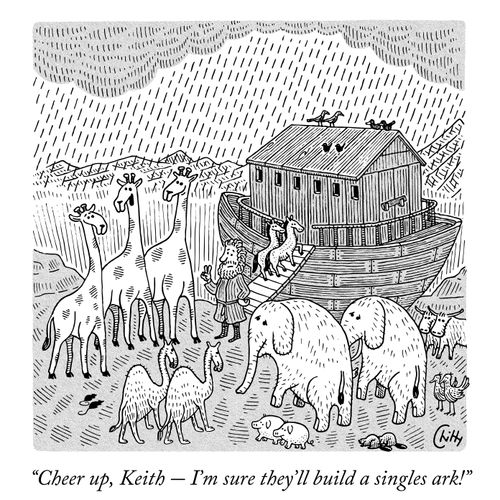 "Cheer up, Keith - I'm sure they'll build a singles ark!"