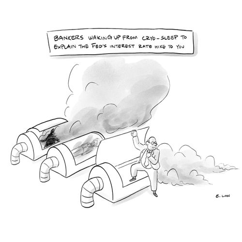 Bankers waking up from cryo-sleep to explain the Fed's interest rate hike to you.