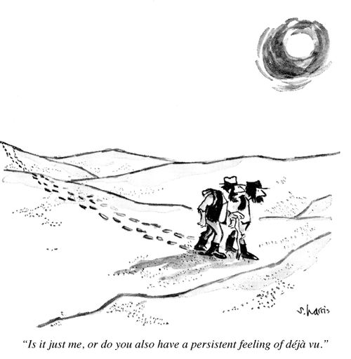 "Is it just me, or do you also have a persistent feeling of déjà vu."