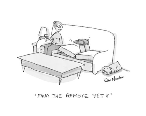 "Find the remote yet?"