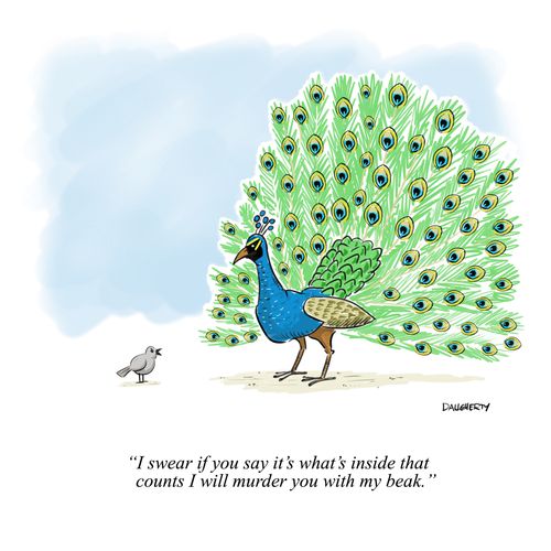 "I swar if you say it's what's inside that counts I will murder you will my beak."