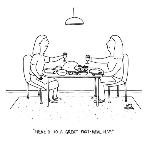 "Here's to a great post-meal nap."