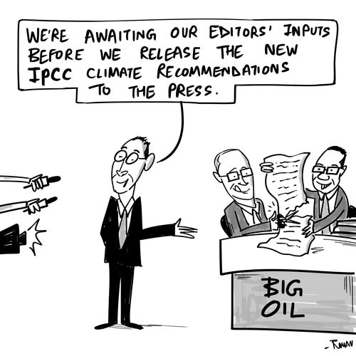 "We're awaiting our editors' inputs before we release the new IPCC climate recommendations to the press."