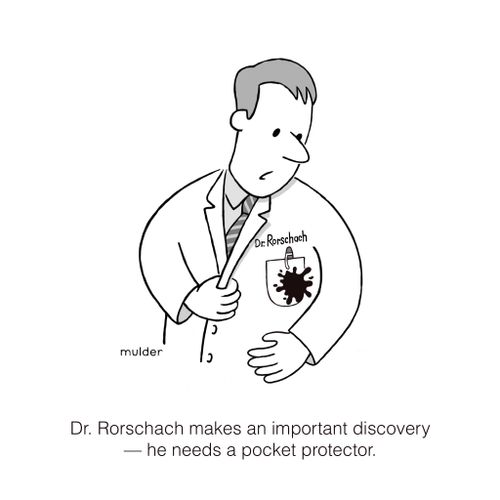 Dr. Rorschach makes an important discovery -- he needs a pocket protector.