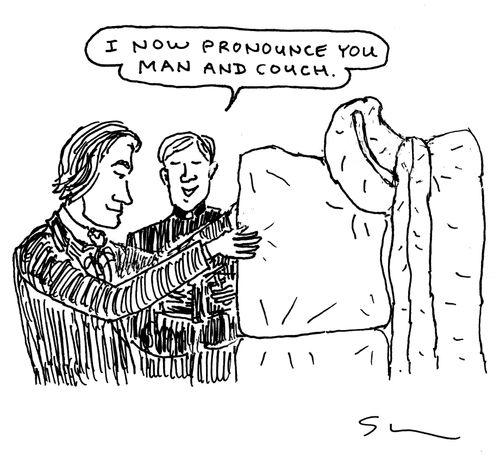 "I now pronounce you man and couch."