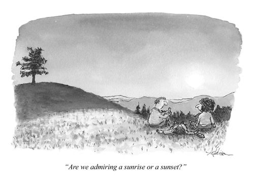 "Are we admiring a sunrise or a sunset?"