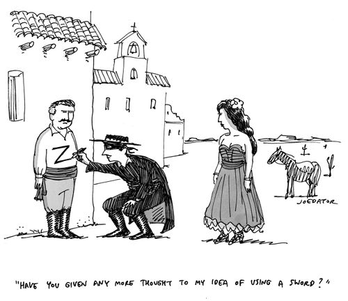 "Have you given any more thought to my idea of using a sword?"