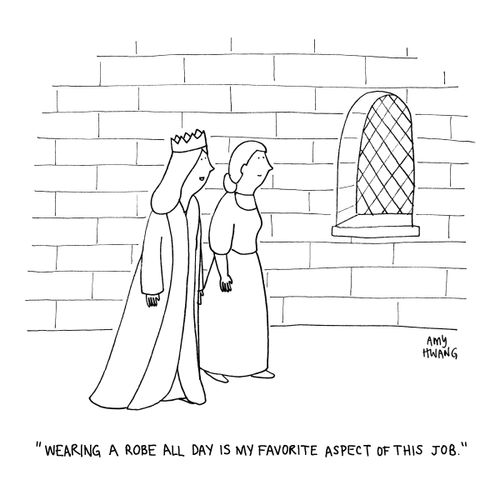 "Wearing a robe all day is my favorite aspect of this job."