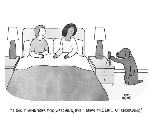 "I don't mind your dog watching, but I draw the line at recording."