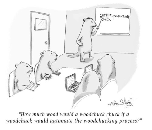 "How much wood would a woodchuck chuck if  woodchuck would automate the woodchucking process?"
