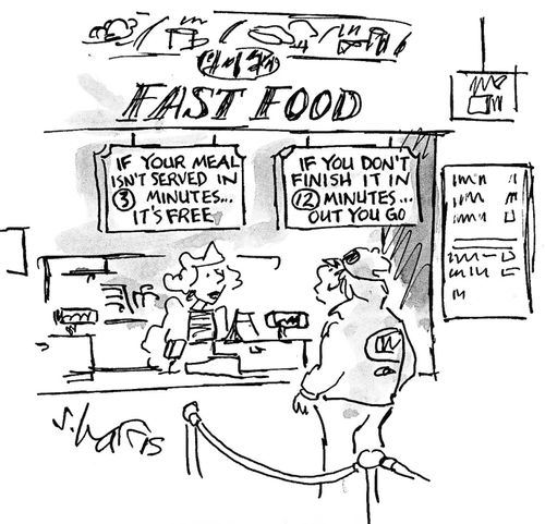 Fast food restaurant: fast service and eating.