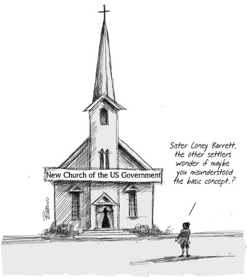 "Sister Coney Barrett, the other sttlers wonder if maybe you misunderstood the basic concept?"