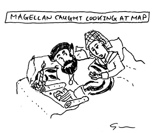 Magellan Caught Looking At Map 