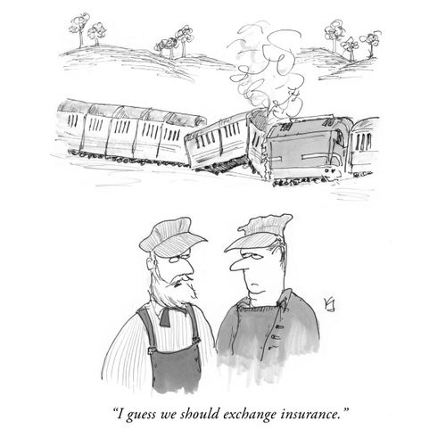 "I guess we should exchange insurance."