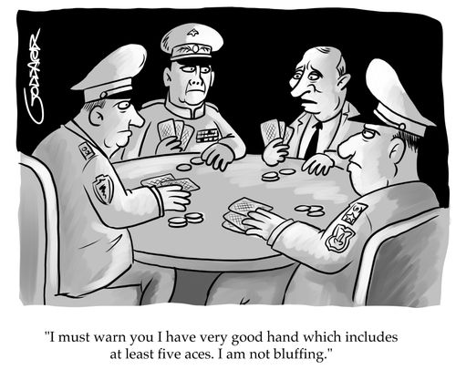 "I must warn you I have very good hand which includes at least five aces. I am not bluffing."