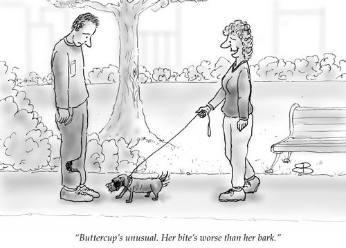"Buttercup's unusual. Her bite's worse than her bark."