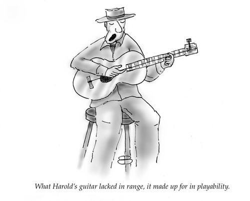 What Harold's guitar lacked in range, it made up for in payability.
