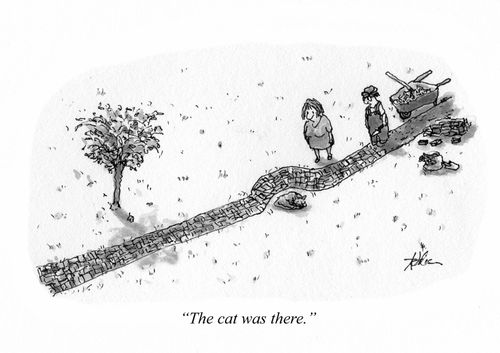 "The cat was there."