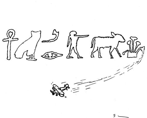 Hieroglyphic skywriting. 