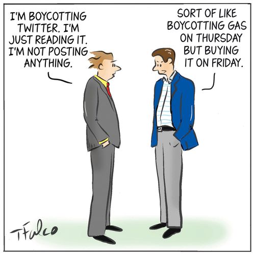 "I'm boycotting Twitter. I'm just reading it. I'm not posting anything on it."
