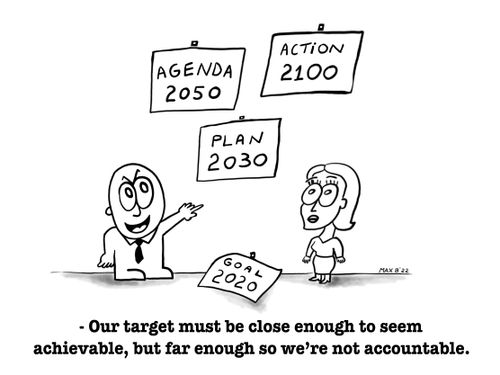 "Our target must be close enough to seem achievable, by far enough so we're not accountable."