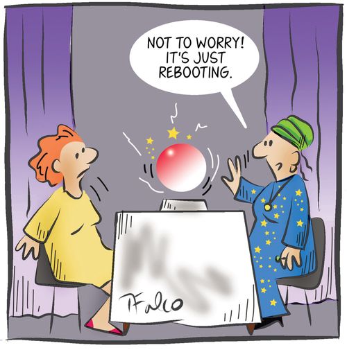 "No to worry! It's just rebooting."