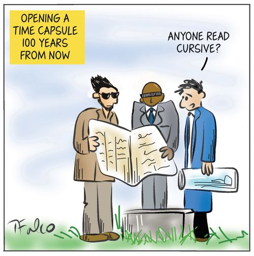 Opening a time capsule 100 years from now