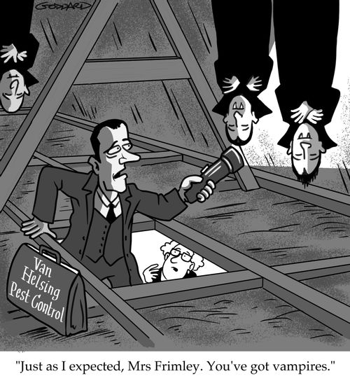 "Just as I expected, Mrs Frimley. You've got vampires."